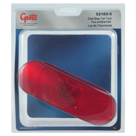 Grote Stt Lamp- Red- Econo Oval Lamp- Retail P, 52182-5 52182-5